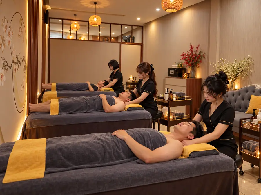 Full body massage room at Hair Salon New Seoul in My Dinh, Hanoi